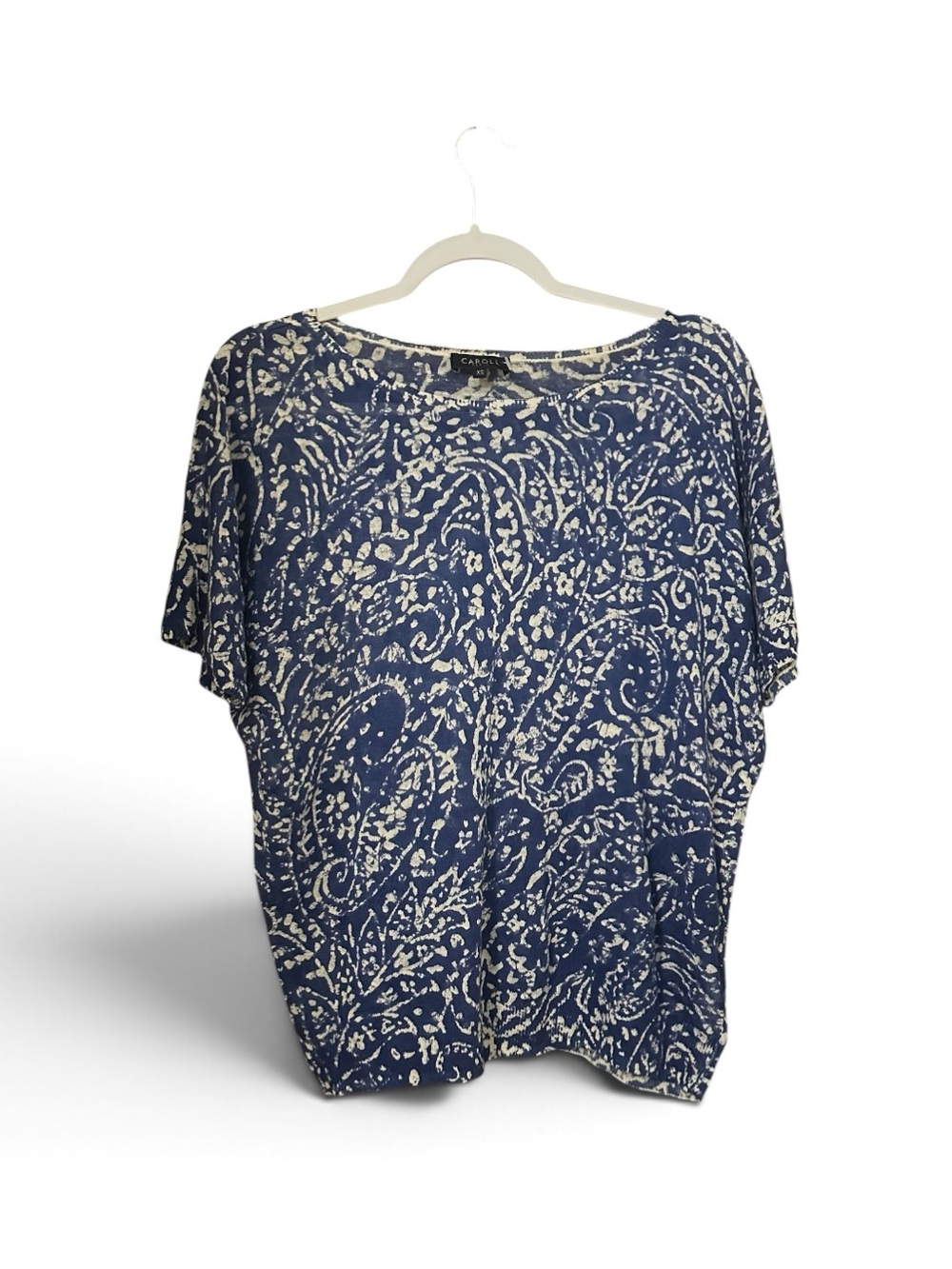 Caroll Paris Pull Marty Paisley Printed Linen Top XS